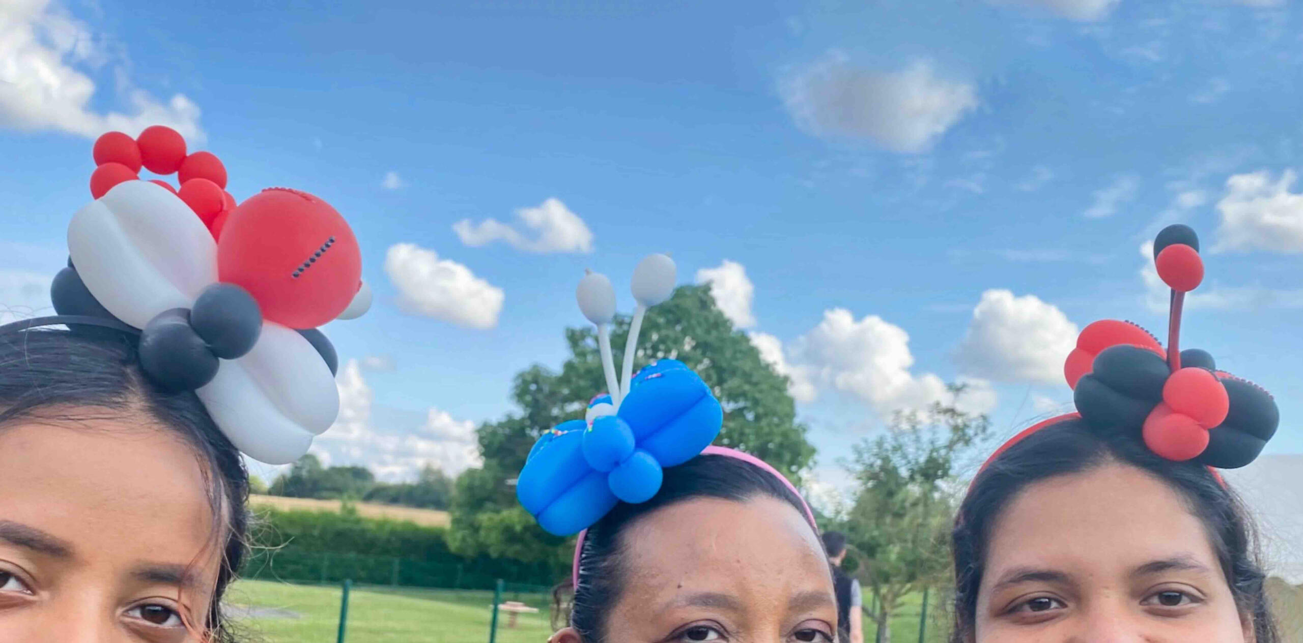 Sculpture sur ballons Différents modèles de ballons sculptés exposés pendant un événement festif.